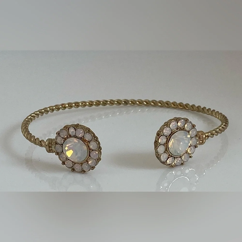 BaubleBar Gold Gemstone Adjustable Cuff Bracelet